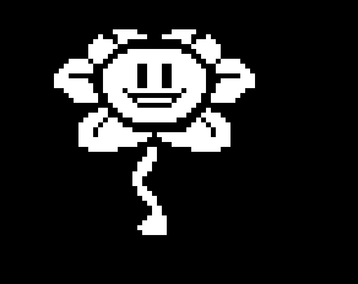 black and white flowey
