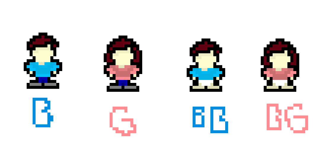 [9664c4] Making a simple sprite from boy to girl to baby