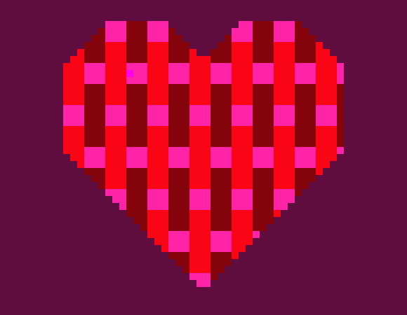 [9664c4] Basket Woven Heart