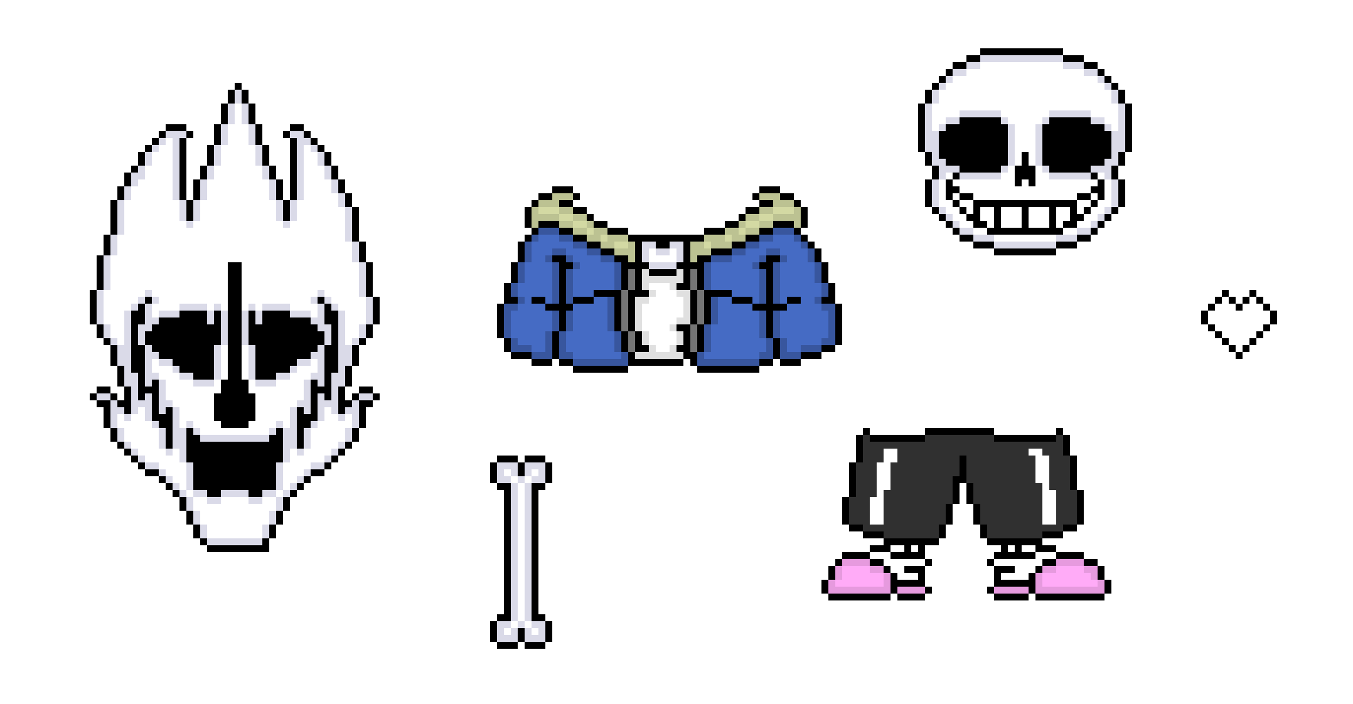 sans, gaster blaster, bone and soul unblacked base (FIX!)-hhs