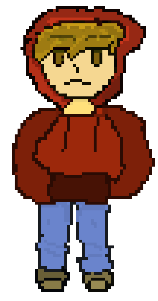 [3cda44] red hoodie boy