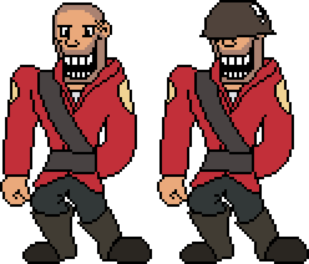 Overswap Jane The Soldier Battle Sprites. ( With Helmet ) 