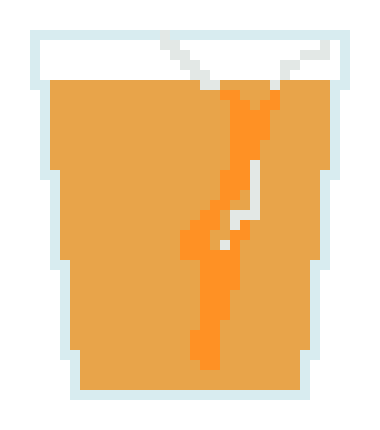 [d99b98] Cracked glass of orange juice