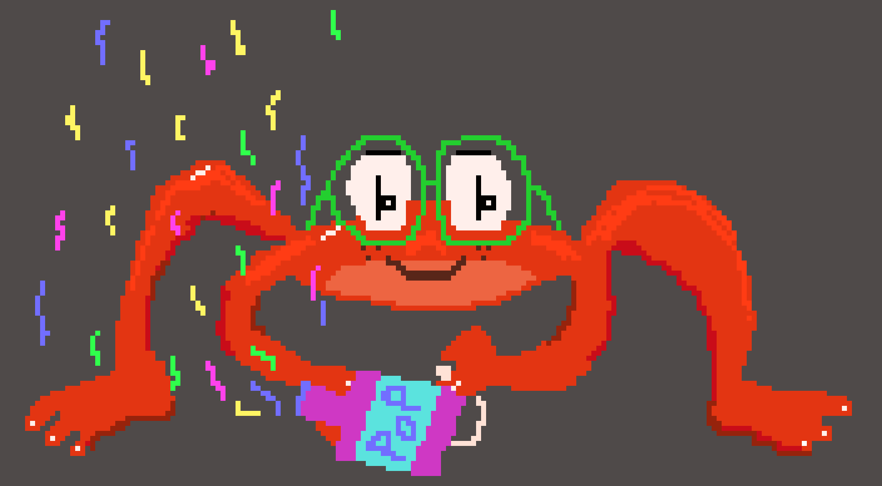 [1f4840] crab on new years