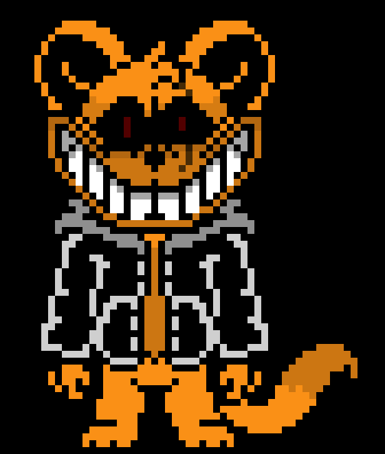 [6c26bc] Tom and Jerry/Mousetale OC - Drew the Mousewolf Hybrid (Tom's Basement Style (Battle Sprite)) (V1.5) (Crazed Mode) (Colored Version)