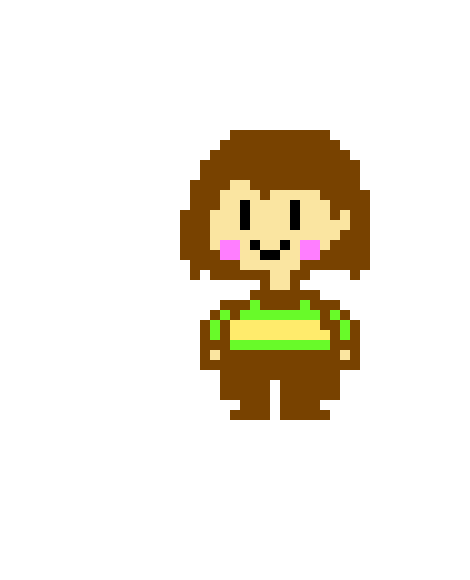 Greetings, I am chara, the person next to me is frisk