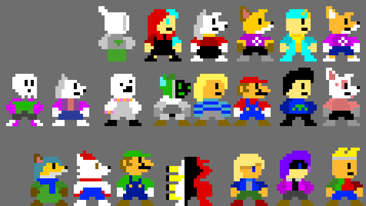 (Besides Titanic Mario) Now that I look at these sprites, someone on here should make a Super Smash PAM