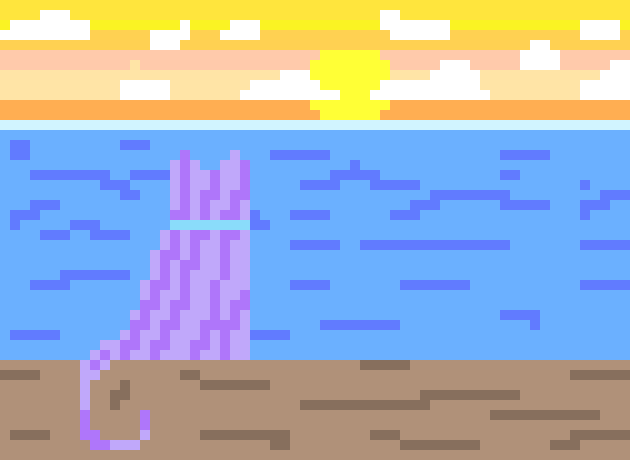 [ca6404] Cat and sunset 