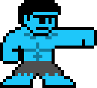 [4f218d] 8bit Blue Hulk punching