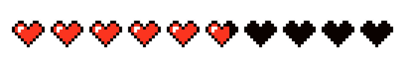 [3de3e6] Minecraft health bar. 