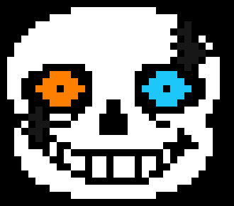 [9664c4] Gaster Sans (Head with blue and orange eyes)