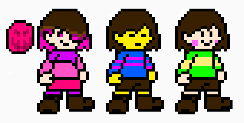 Betty, Chara, and Frisk