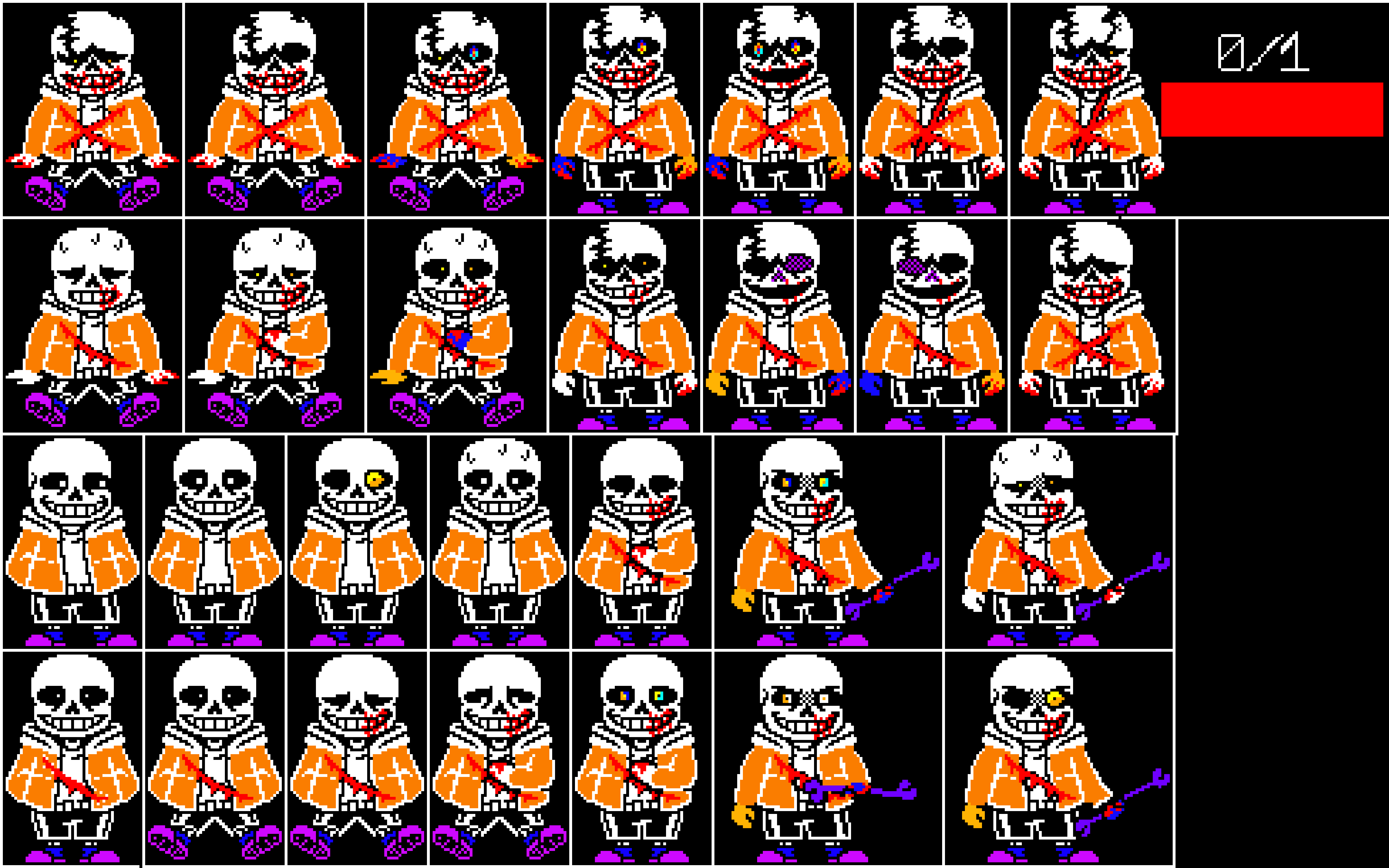 [581658] Undertale Last Retribution Phase 4 , 3 , 2 , 1 from above to bottom - DST