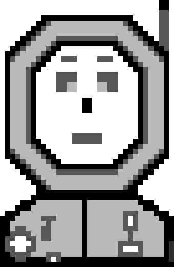 [05bc77] Kevin Gray scale pixel character