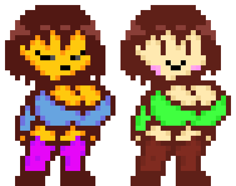 "Thicc Frisk and Chara | What has my life become?... I dunno but I`ve gotten a "Sickness for the Thiccness"... -Terrie