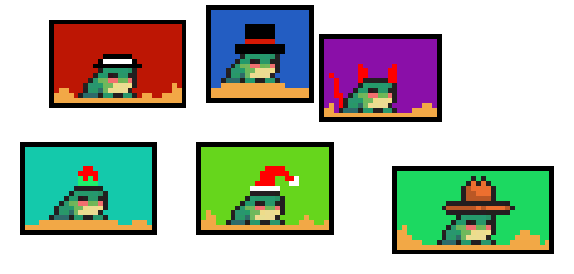 [a12ac3] frogs in hats