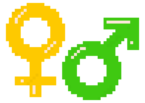 [5f6121] gender-symbols-pixels