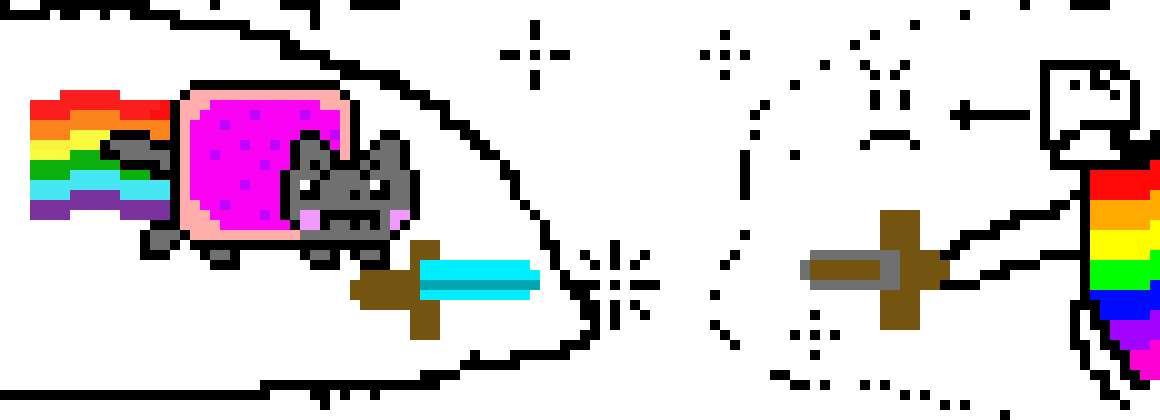 [9664c4] NYAN CAT VS STICKMAN RAINBOW GUY!