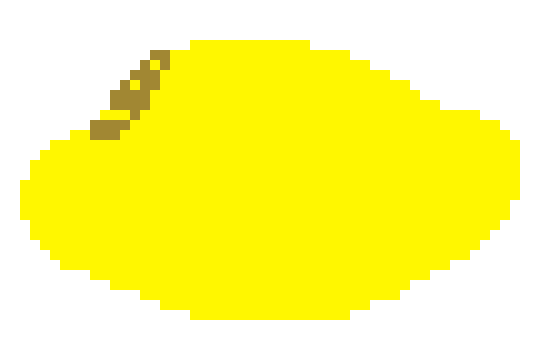 [acbc50] *the teeth disappear and a bruise forms on the lemon from being hit*