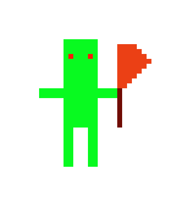 [9bec04] green armoured knight with flame axe