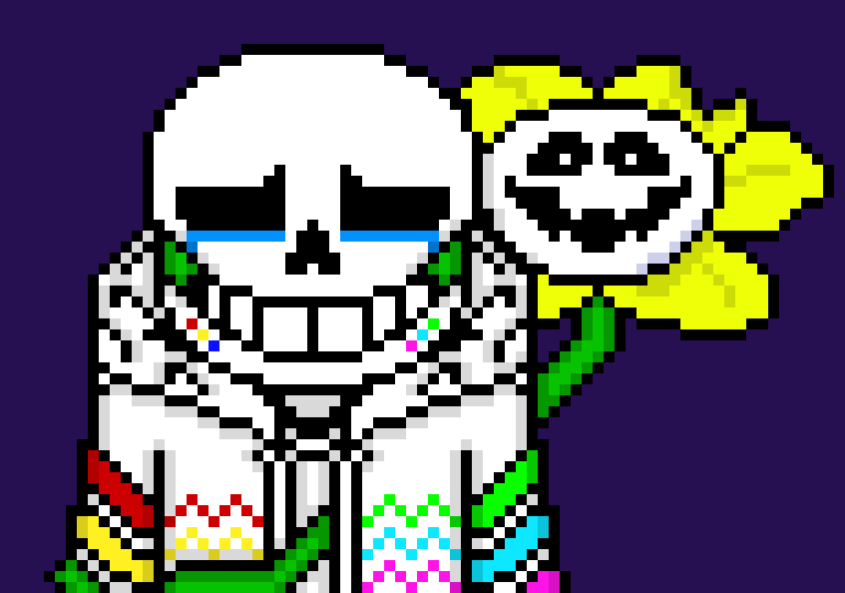 [b63bdb] *Flowey makes Multi dodge, then forces him to make bones fly at Terror* Multi: F-Flowey, please stop