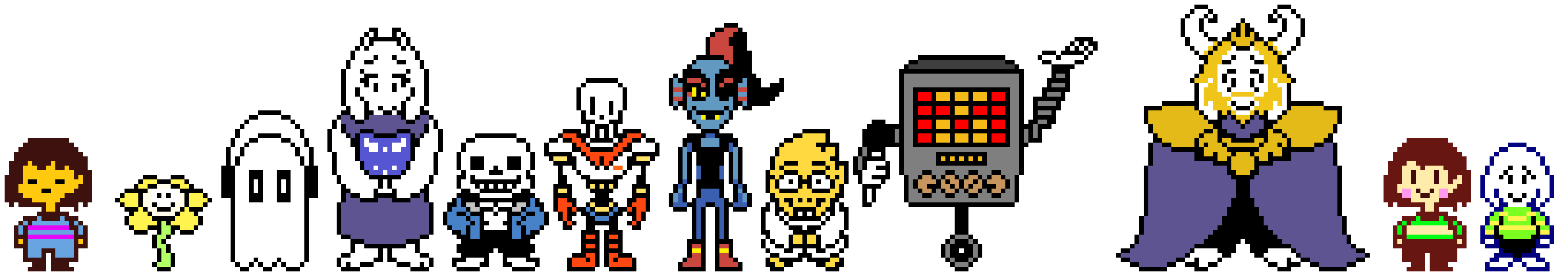 UNDERTALE - All Main Characters Cast Overworld Sprites