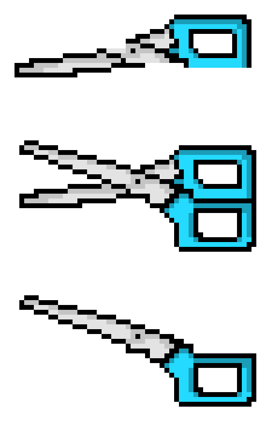 [685dc2] Blue Scissors - White Outline Full Set