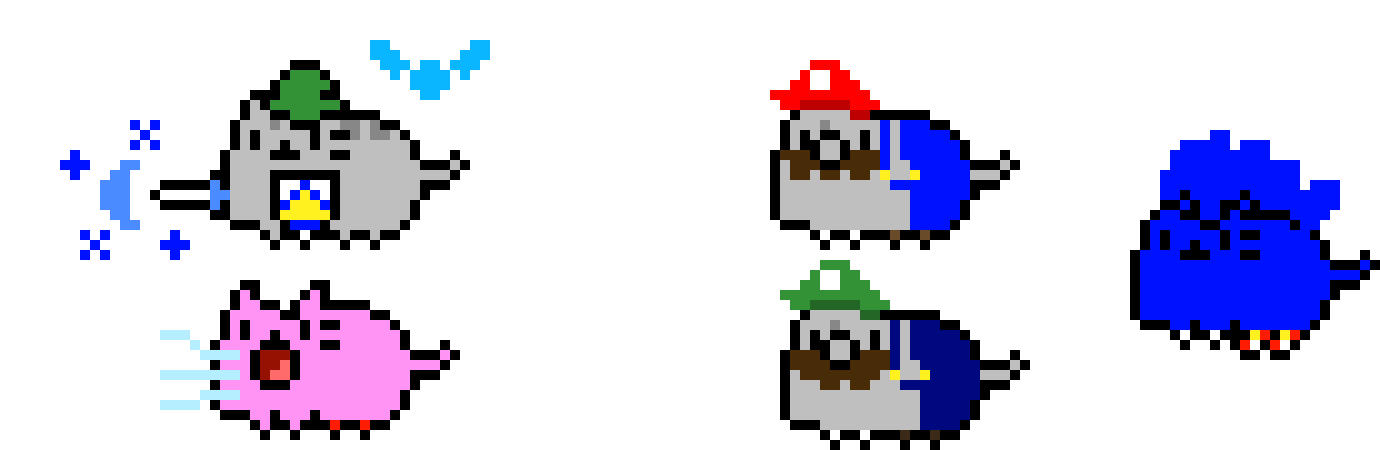 [9664c4] Pusheen Pixel Art video game edition
