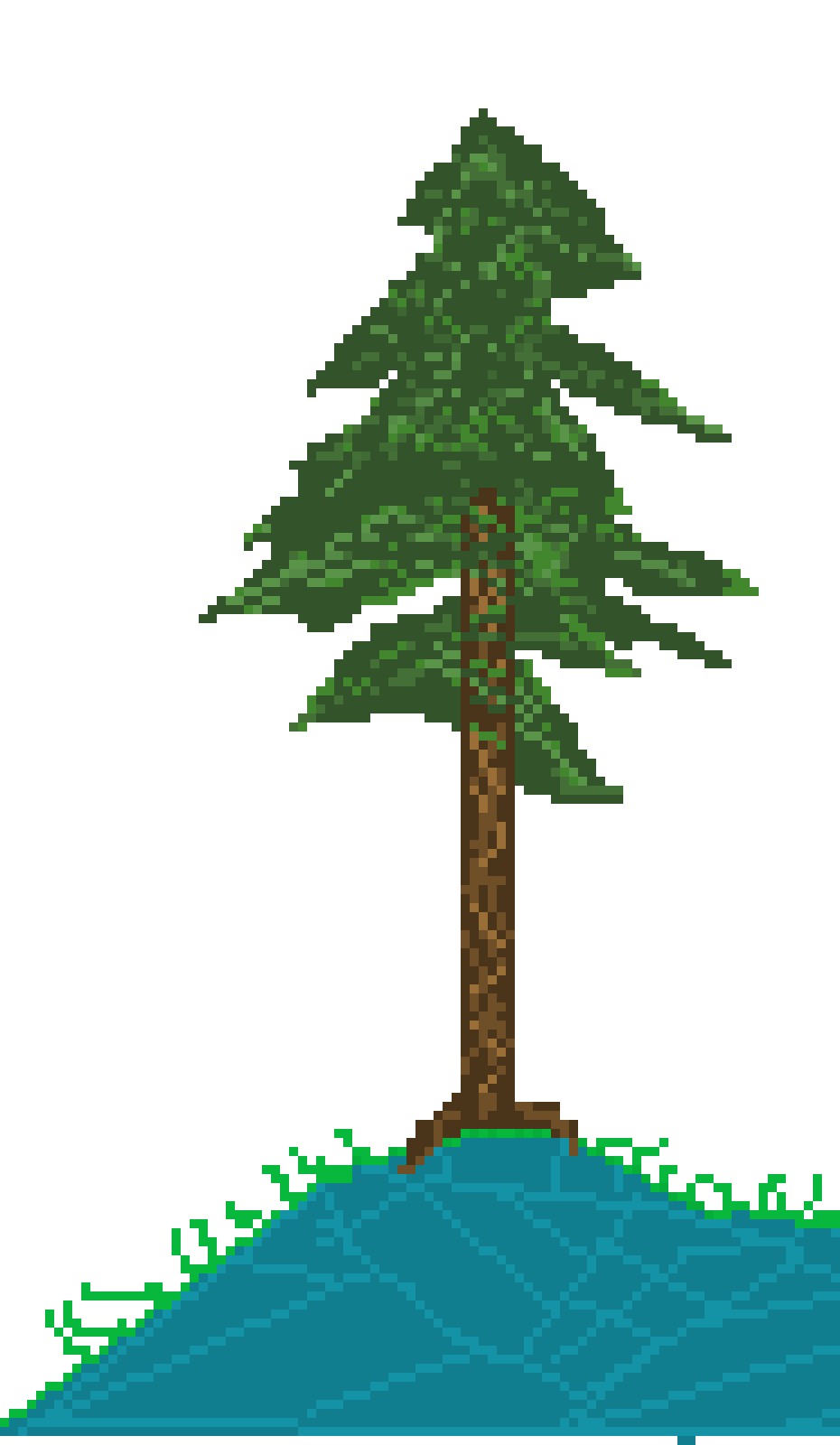 [9bfa61] Pine tree sitting atop a hill 2