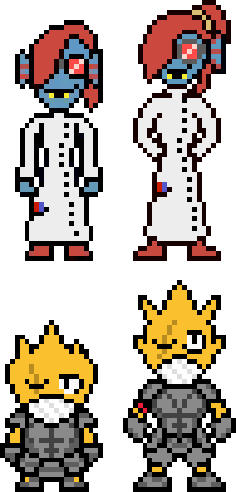 [9845ce] old and new fsp alphys and undyne