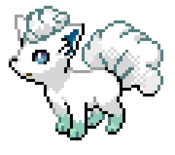 [9664c4] Alola Vulpix Pixel Art