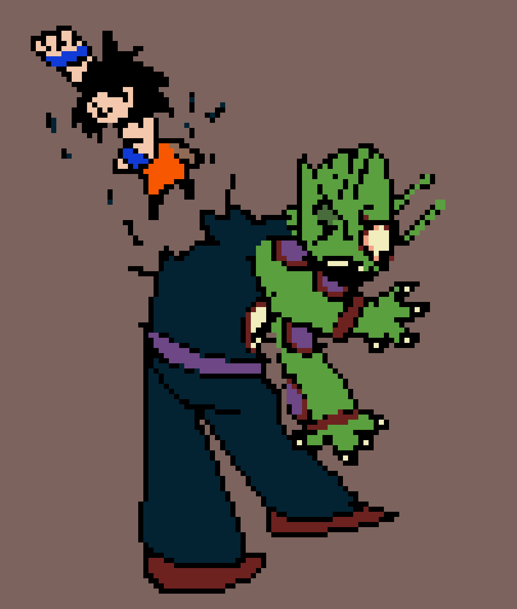 [f03261] Son Goku's "Reverse Kamehameha Wave" against Piccolo Daimao - Dollar Store Edition
