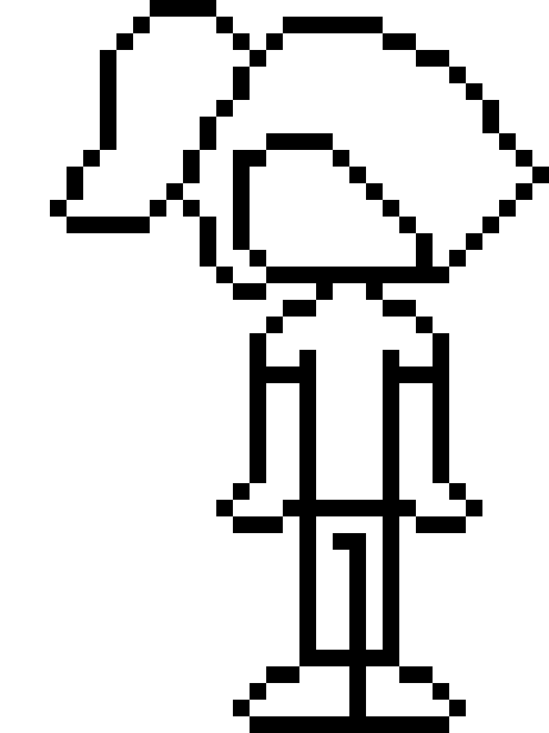 blank person with a ponitail template