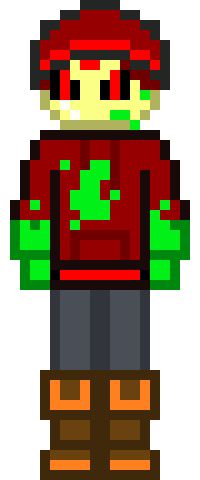 [63537d] Hayden covered in zombie blood