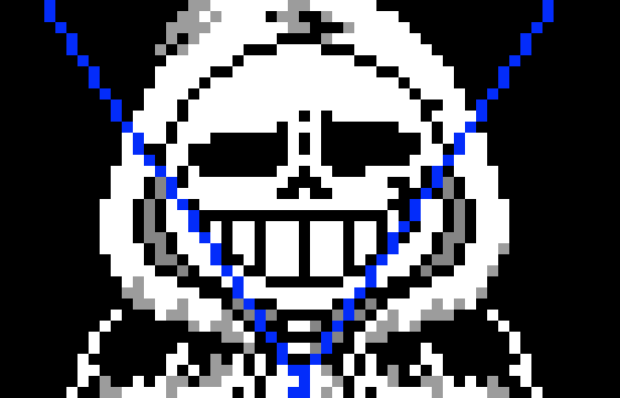 gaster blasters fires at ink getting him off the strings and sends tridents at him *