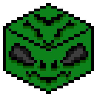 [e1dc9b] green border hopper cube
