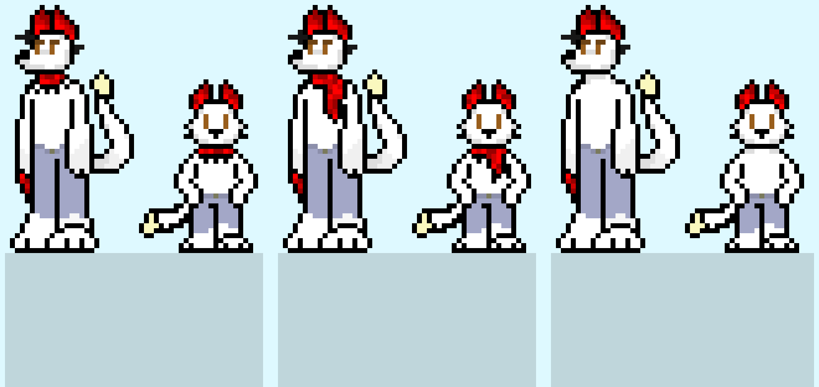 Terrie, and Kinder Terrie; over world sprites