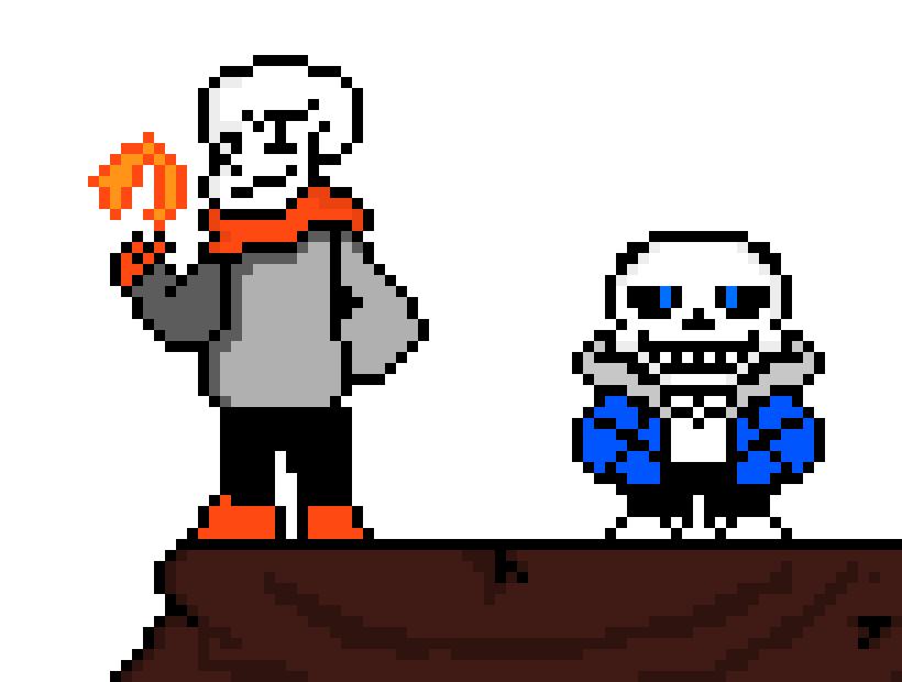 Glitchtale Sans and Papyrus Overworld Sprites