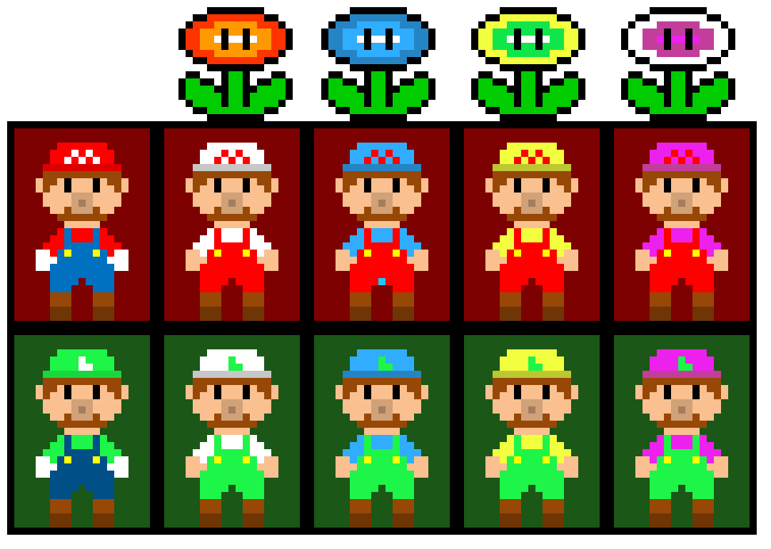 [0ef2c1] Mario flowers in 8-bit front view