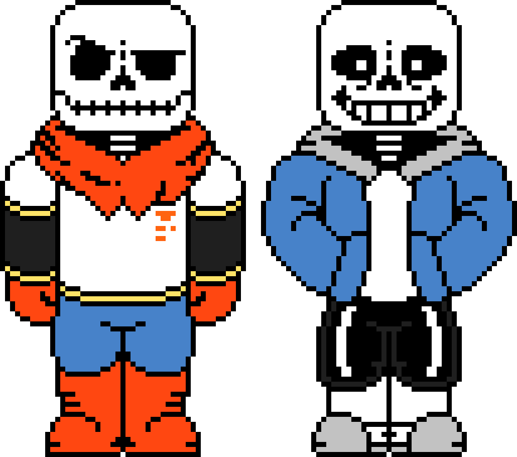 Undertale: But In Minecraft Sans and Papyrus Battle Sprites.