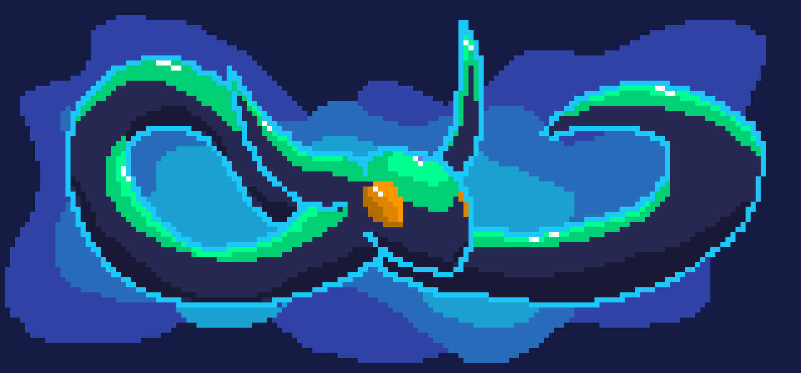 [f868dd] Pixel Water Snake Dragon(Emerald form(LEGENDARY!!!!)