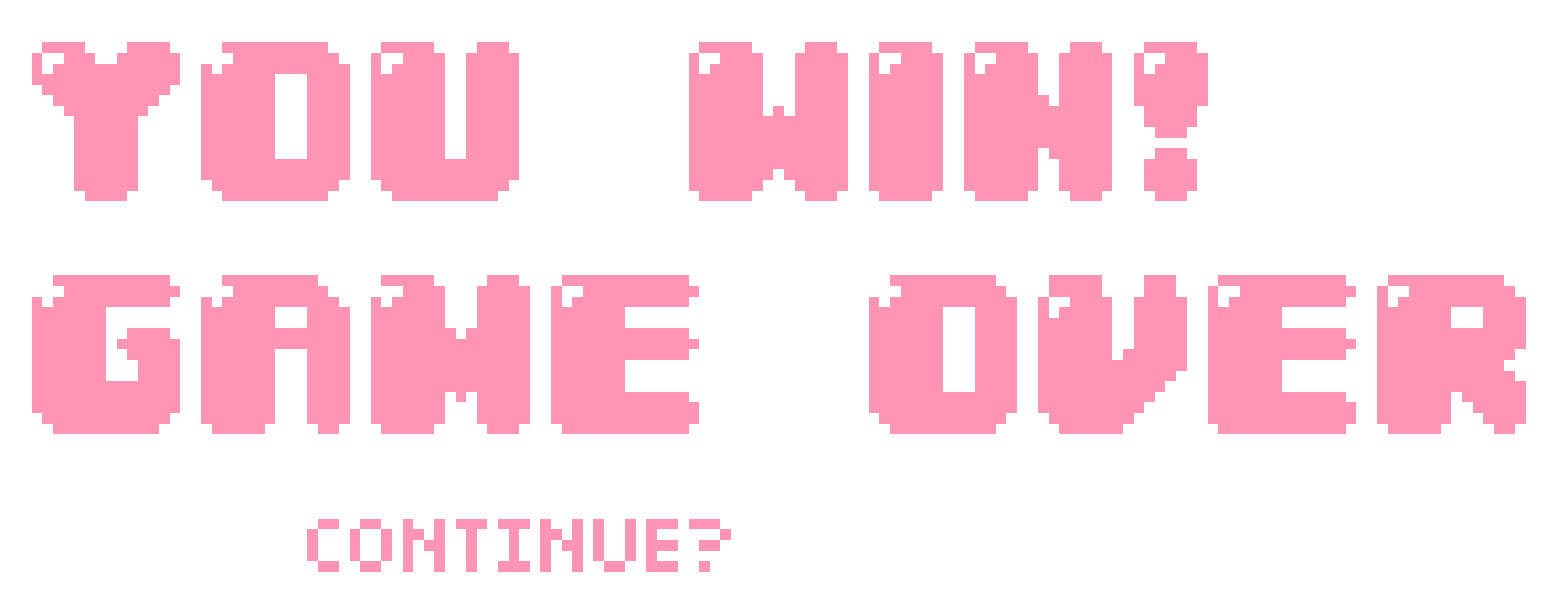You win! Game over pixel transparent