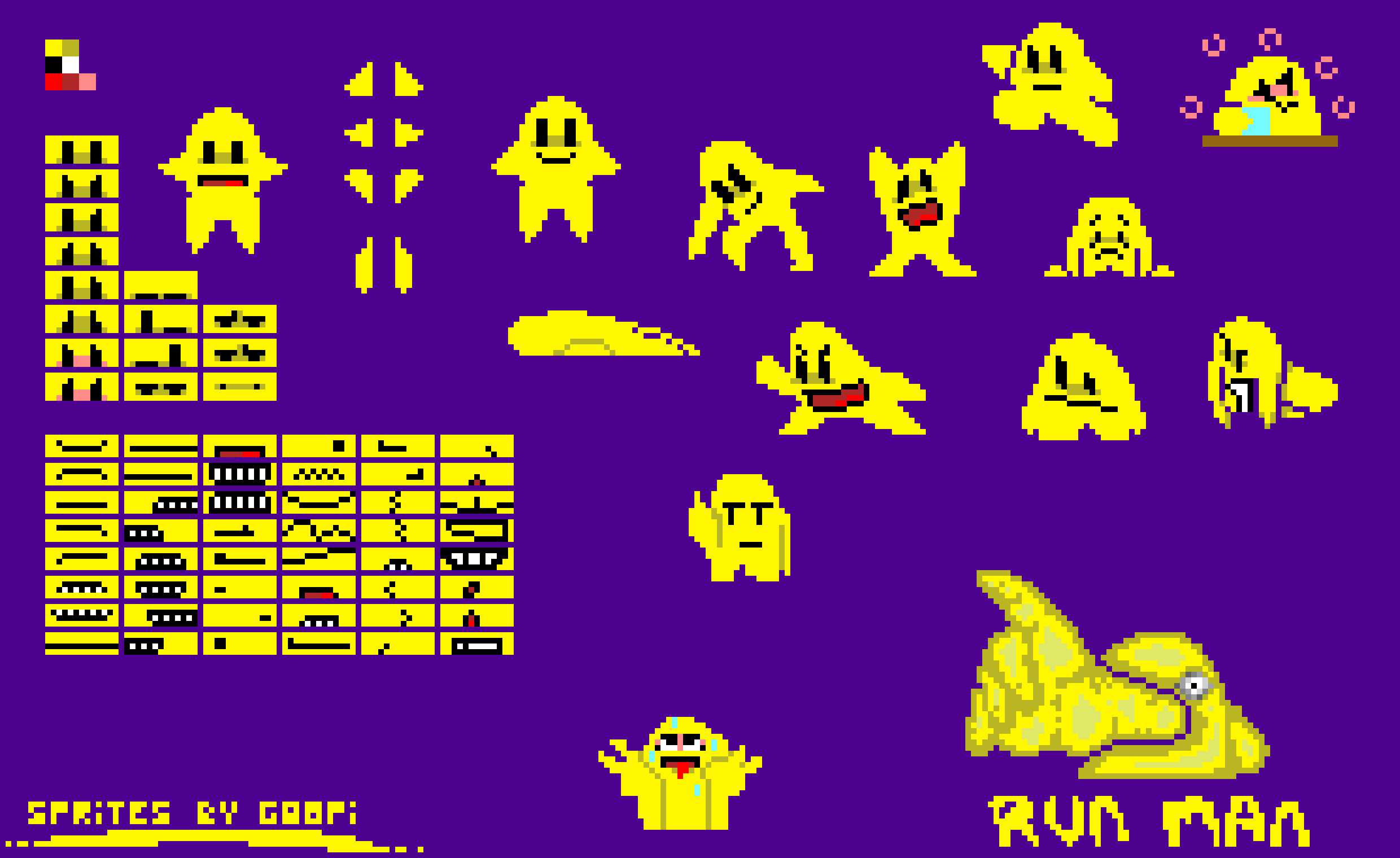 Free Runman sheet, here ya go. Character by Matt Thorson, sprite sheet by Goopi. Free to use.