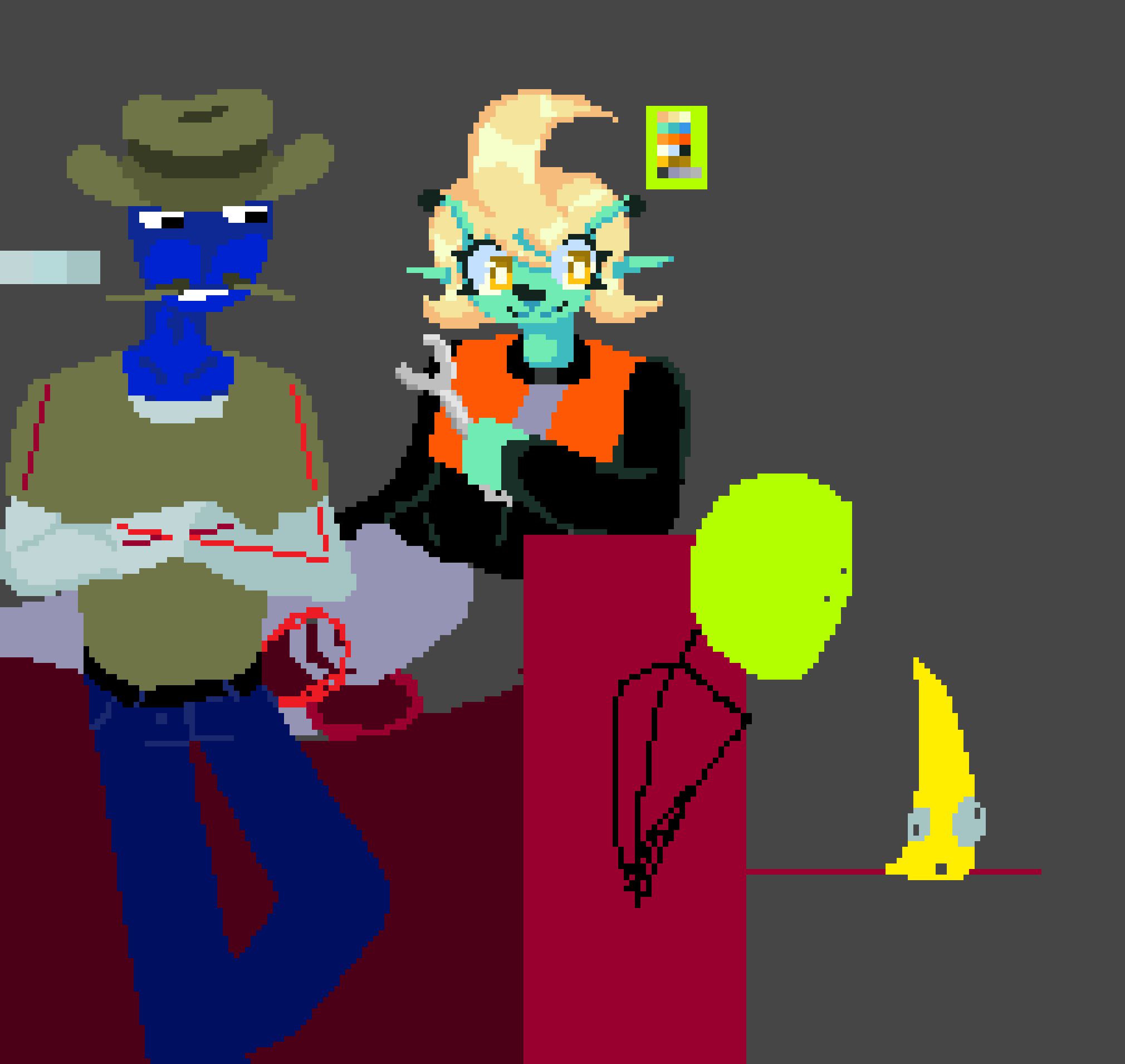 [236914] ok so this is like a super rough concept of raymond and bill- matt and val (and bloob) will not be included so ill prolly make them their own sometime in the future