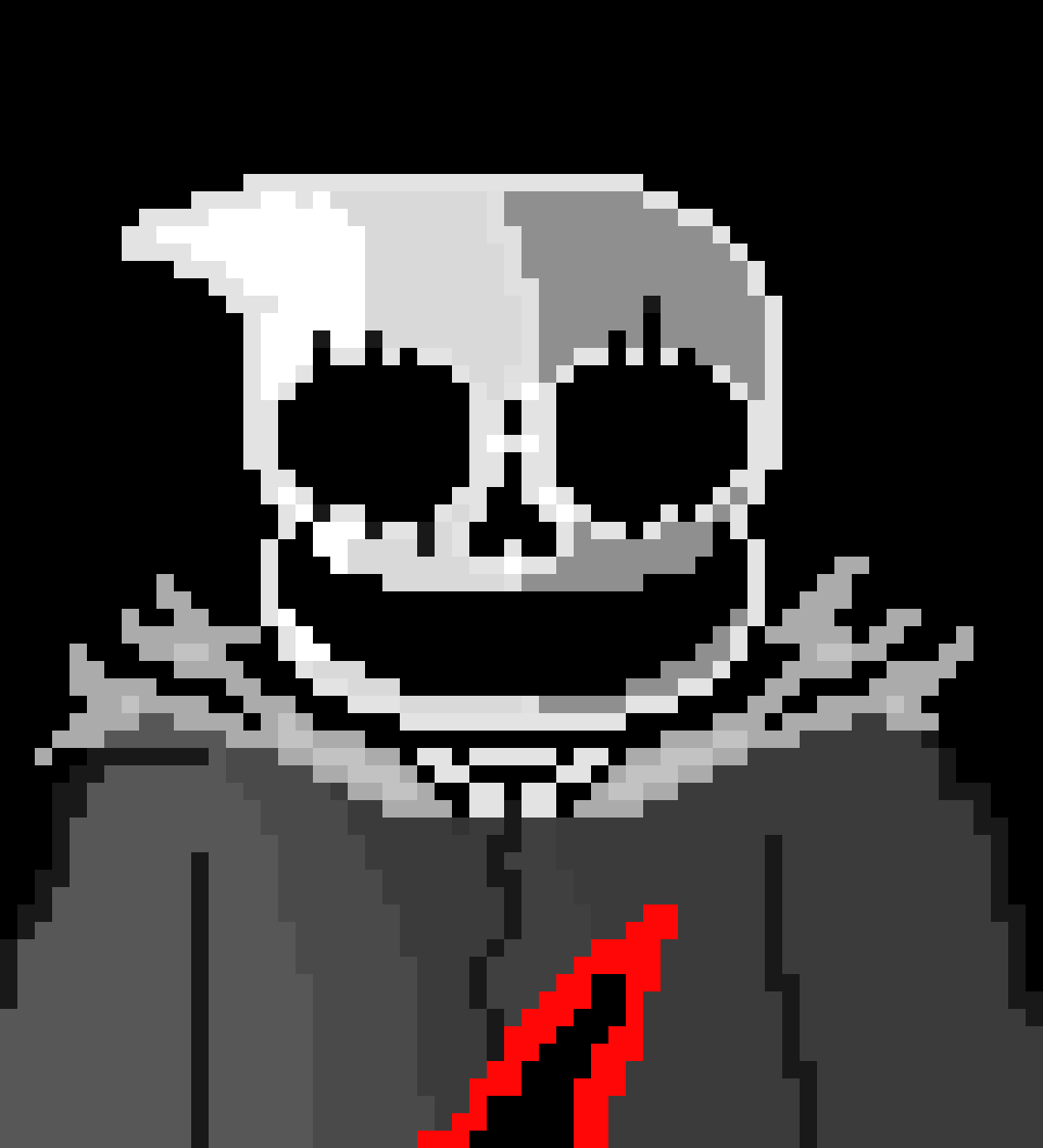 [0b95c6] oh btw this version of my sans hes kinda corupted by by a filed version of chara due to the monsterly face he makes btw that chara is a he in his AU))