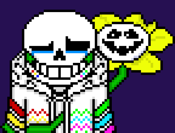 [00fc8a] Flowey: SHUT UP TRASH *multi's hand is shaking as he tries to resist, but is weak. Flowey tightens the vines wrapped around his chest.* Flowey: STOP RESISTING, IDIOT