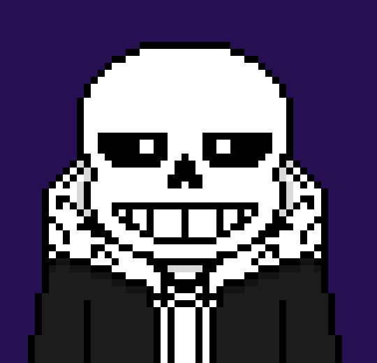 [7c78a2] that......that looks very simular to my Shadow Sans sprite. The only difference is that he has flat teeth and slippers. Other than that it looks very close to my sprite in your style