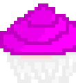 [9664c4] Magenta Strawberry Cupcake