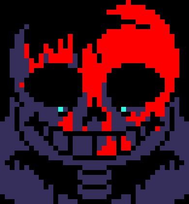 [7ce906] *(Trying not to laugh, he takes out a camera and records twilight.) -HorrorTale Sans