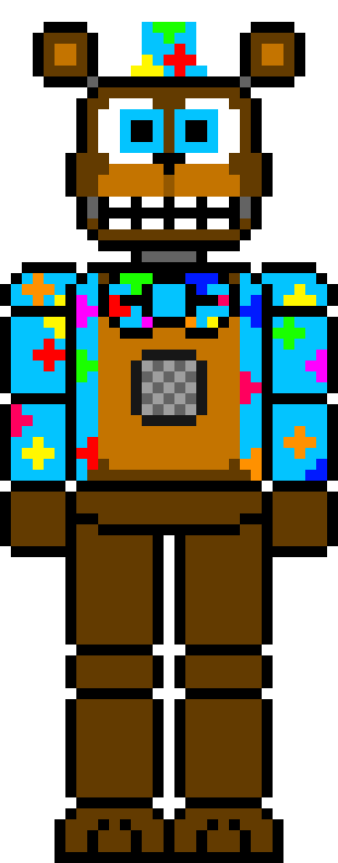 showtime freddy fazbear(I didn't know what to do with black clothing so I went with his eye colour)
